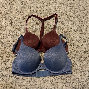 BUNDLE Victoria’s Secret Red & Blue Under-Wire Bras Size 32C
